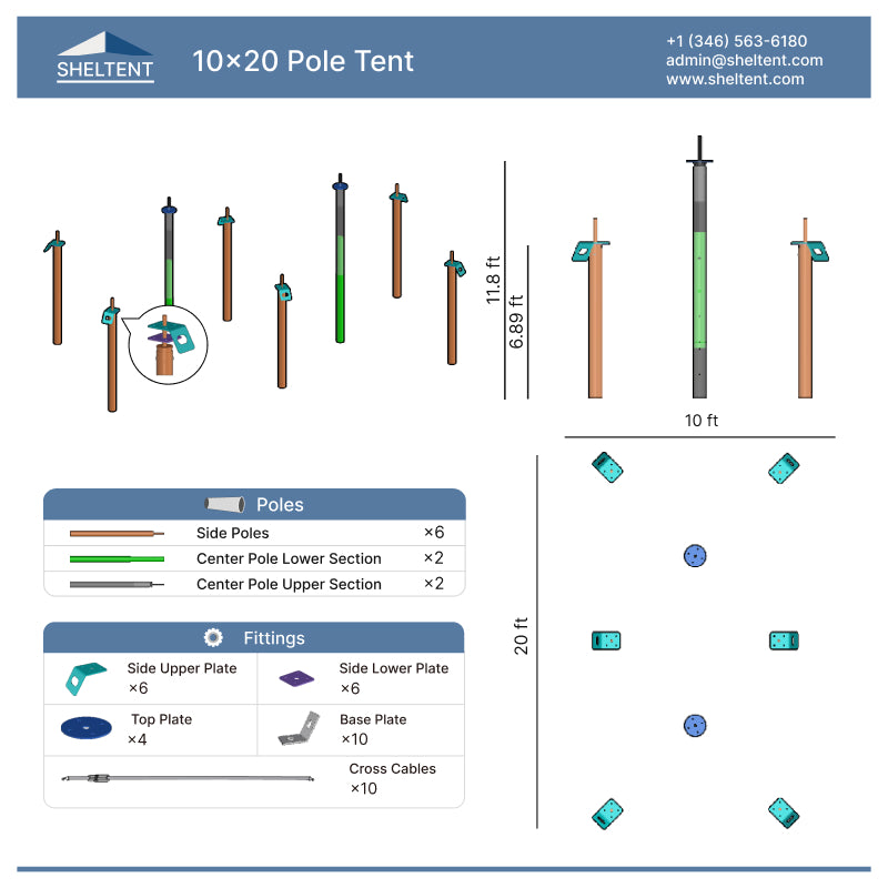 10x20 Pole Tent View