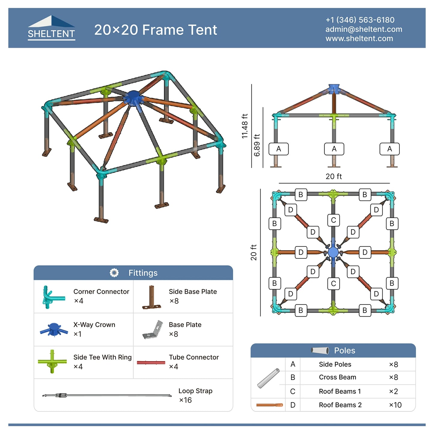 20x20 Frame Tent View