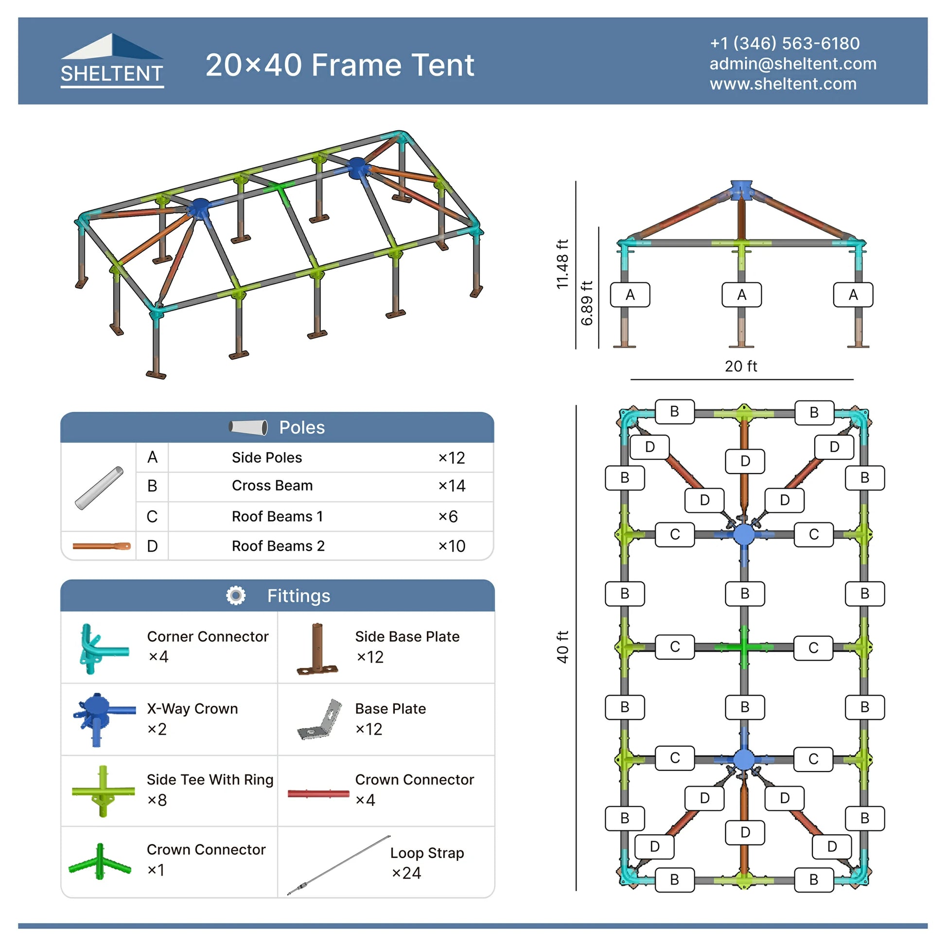 20x40 Frame Tent View