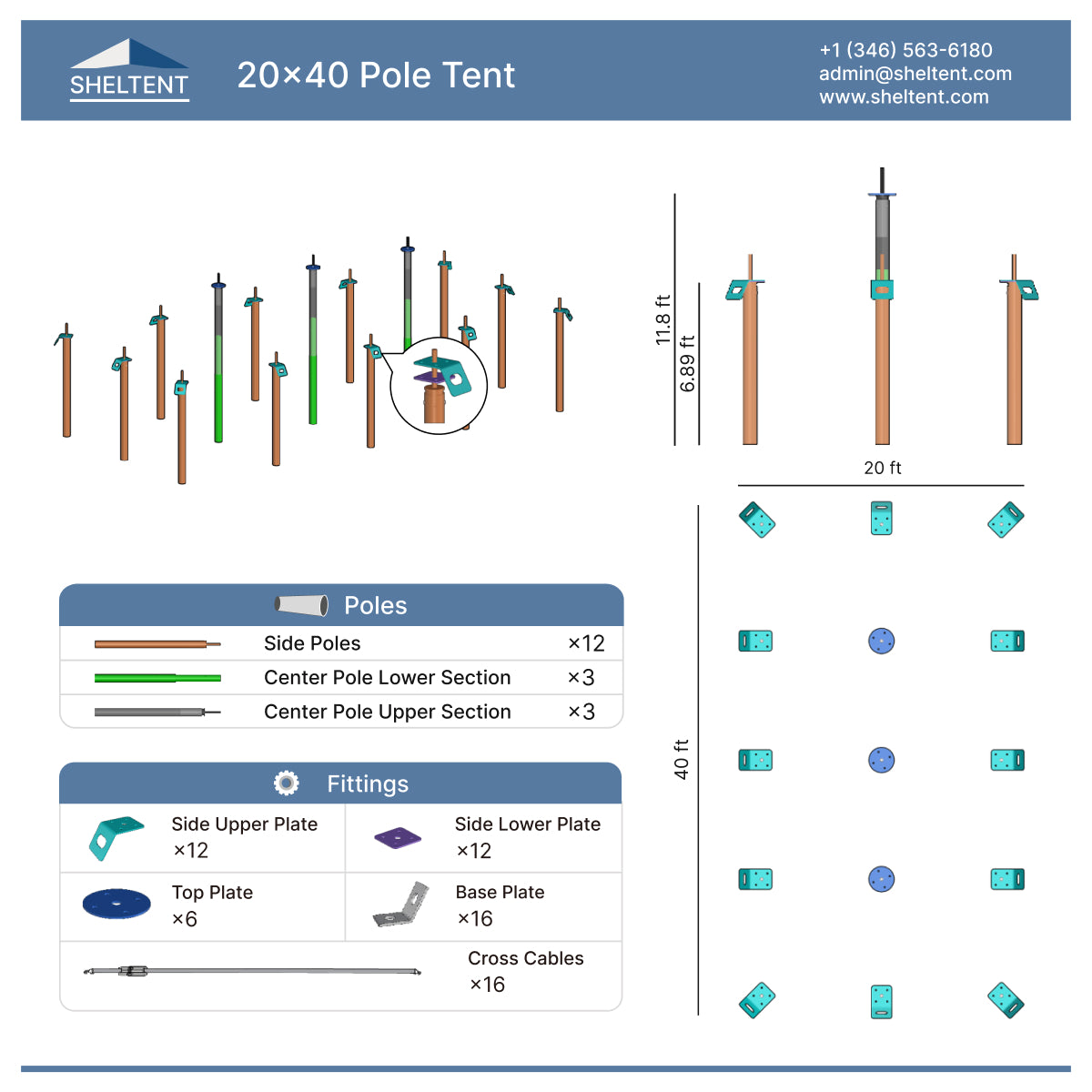 20x40 Pole Tent View