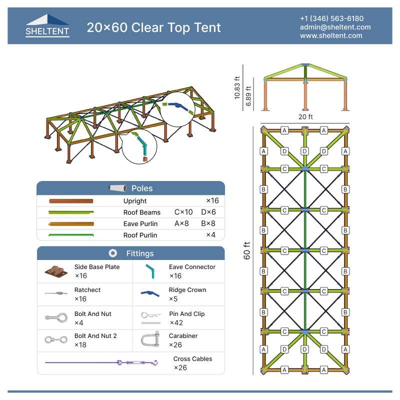 20x60 Clear Top Tent