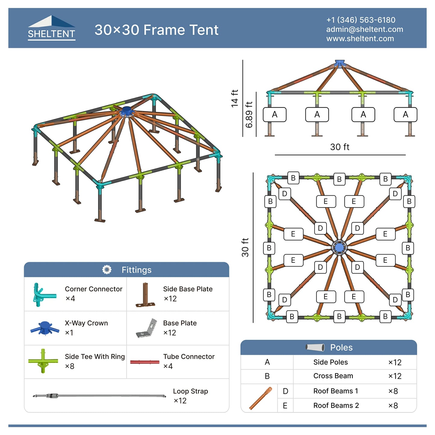30x30 Frame Tent View