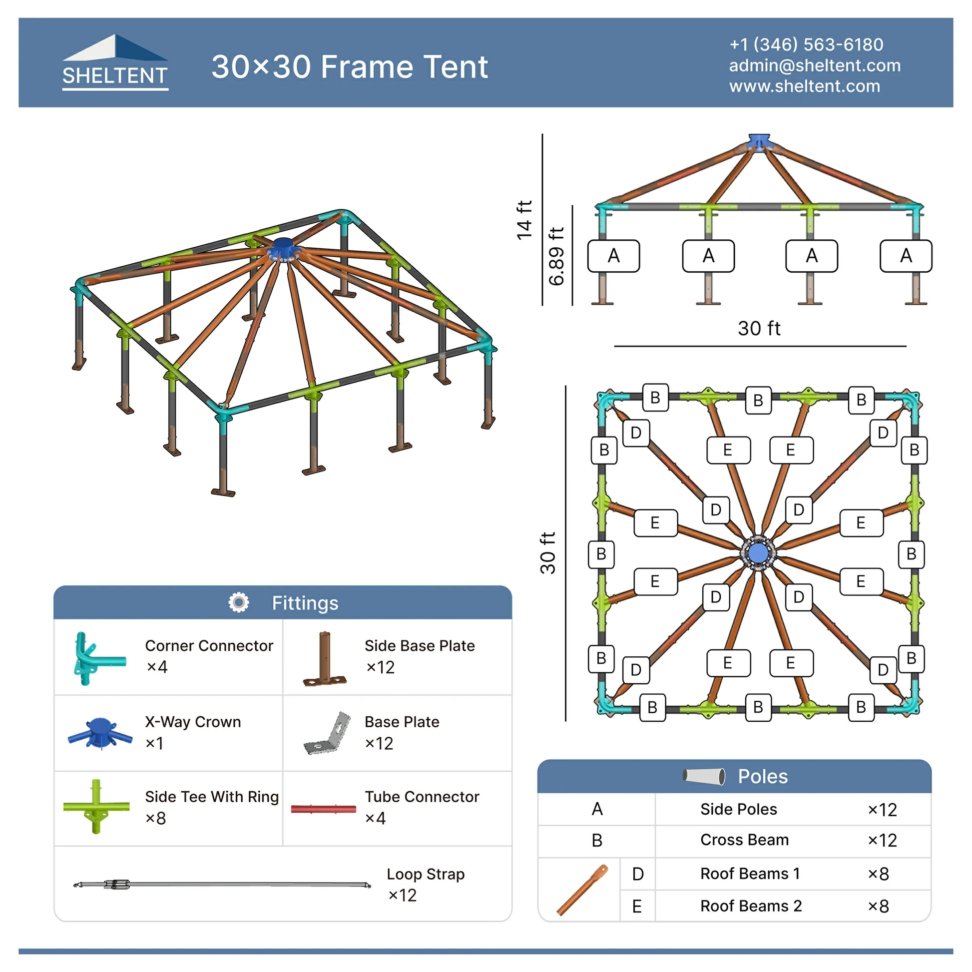 30x30 Frame Tent View