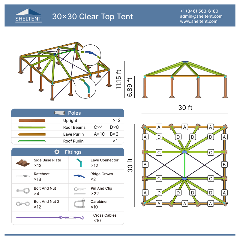 30x30 Clear Top Tent