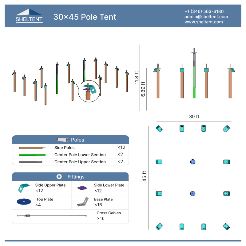 30x45 Pole Tent View