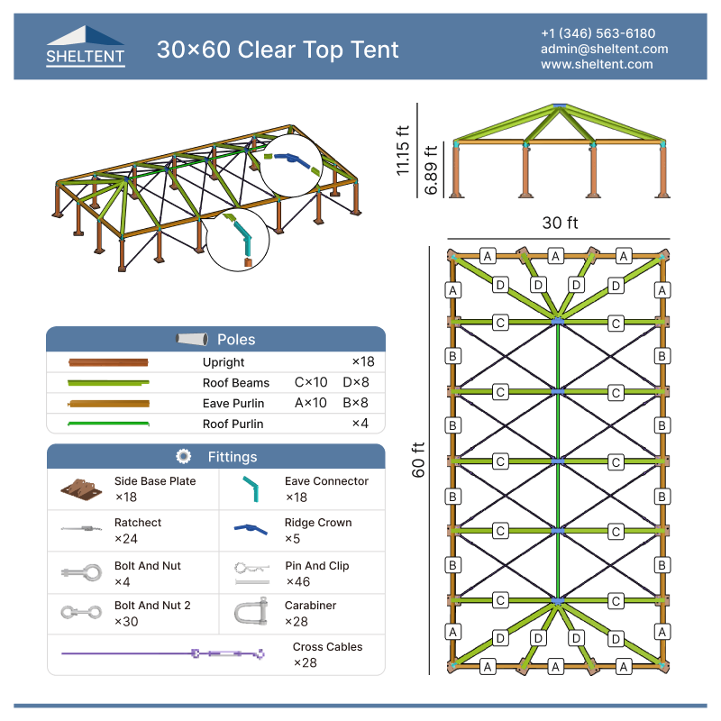 30x60 Clear Top Tent
