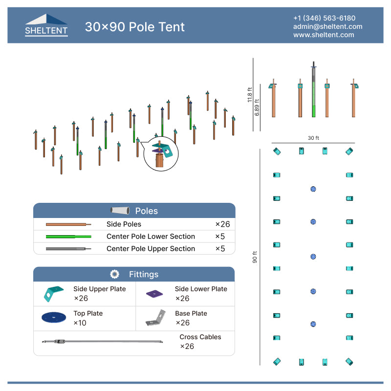 30x90 Pole Tent View