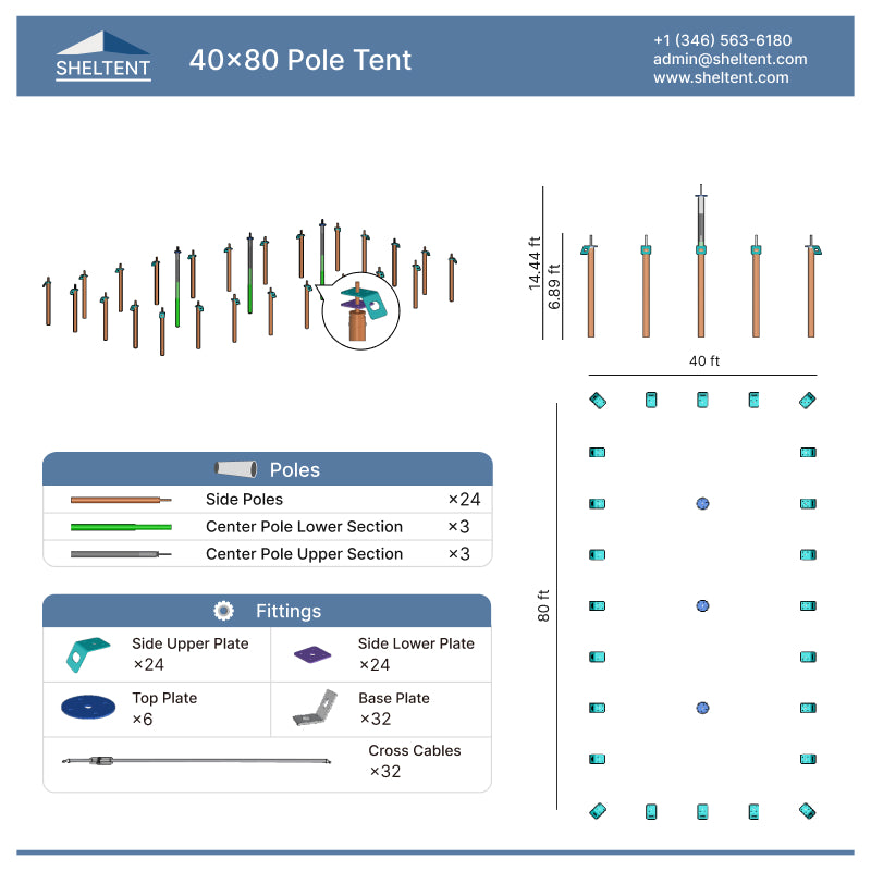 40x80 Pole Tent View