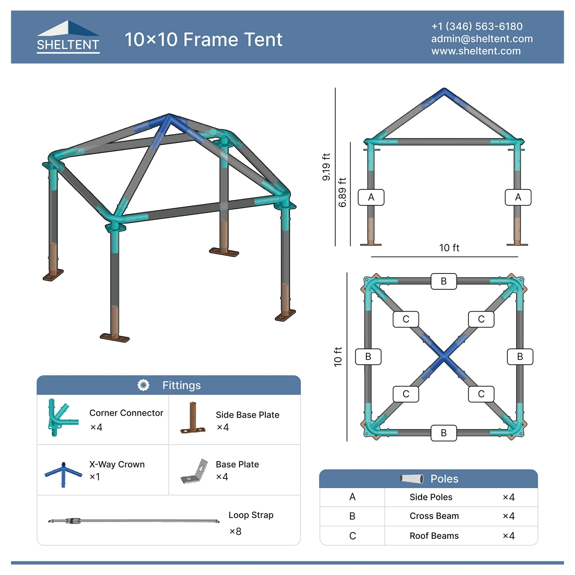 10x10  Frame Tent View