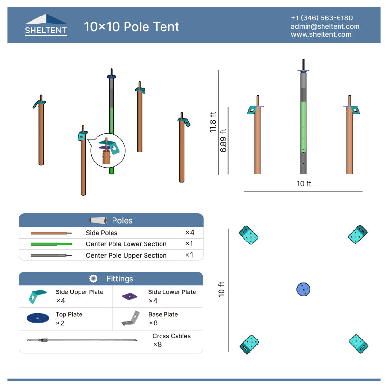 10x10 Pole Tent View