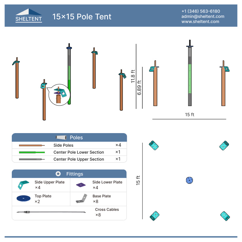 15x15 Pole Tent View