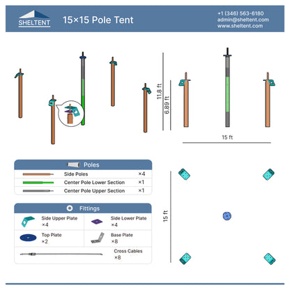 15x15 Pole Tent View