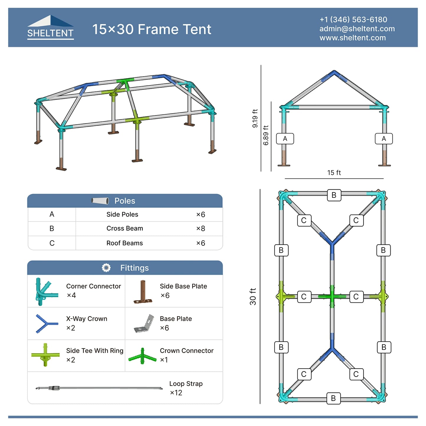  15x30 Frame Tent View