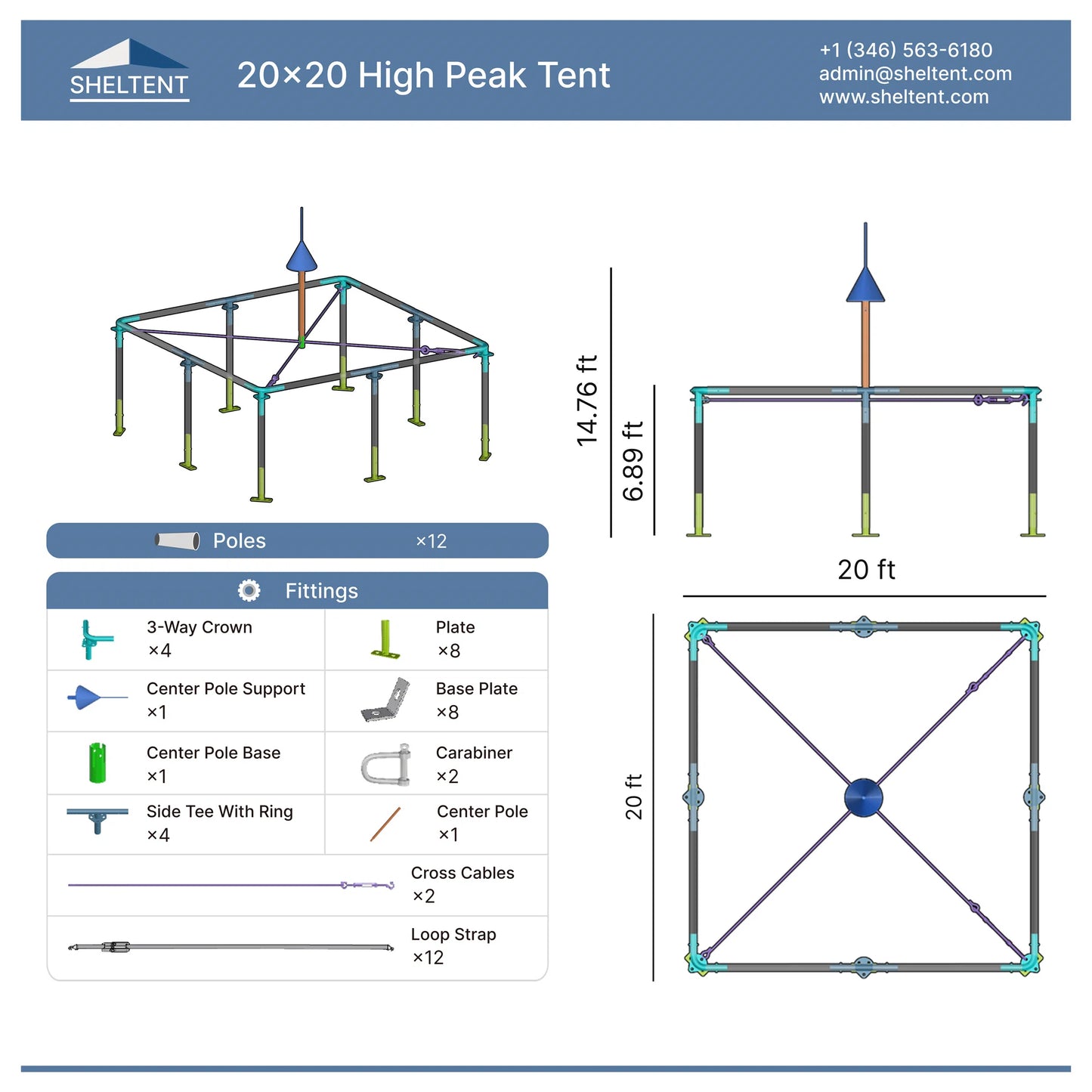 20x20 High Peak Tent View