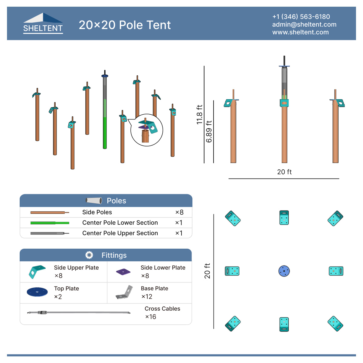 20x20 Pole Tent View