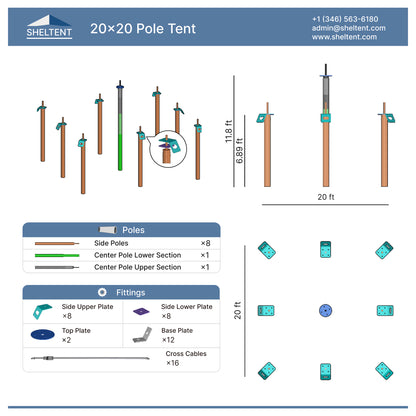 20x20 Pole Tent View