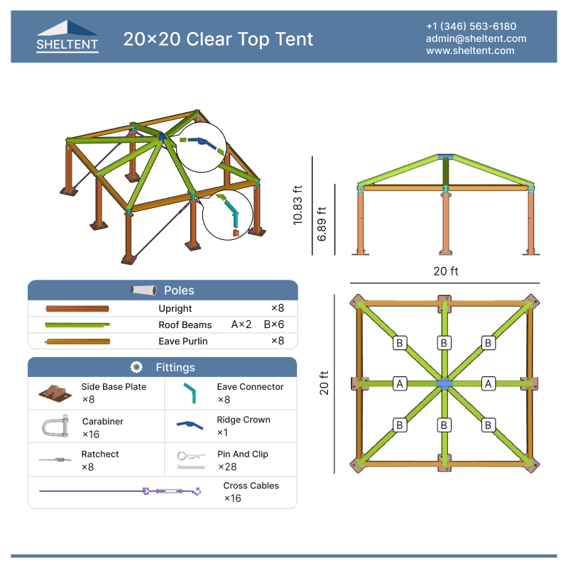 20x20 Clear Top Tent