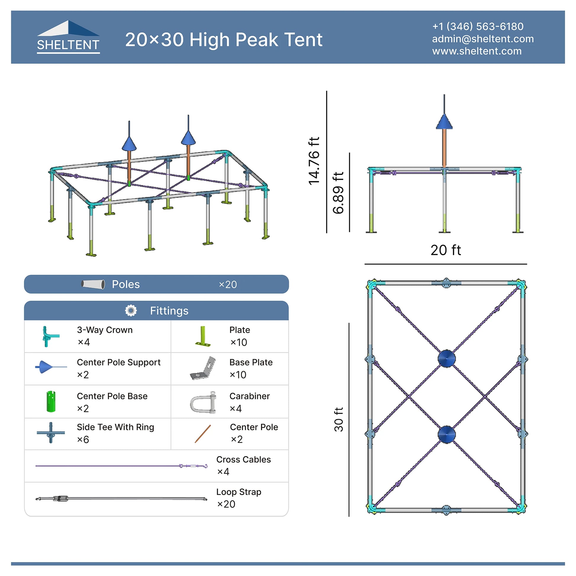 20x30 High Peak Tent View