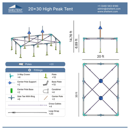 20x30 High Peak Tent View