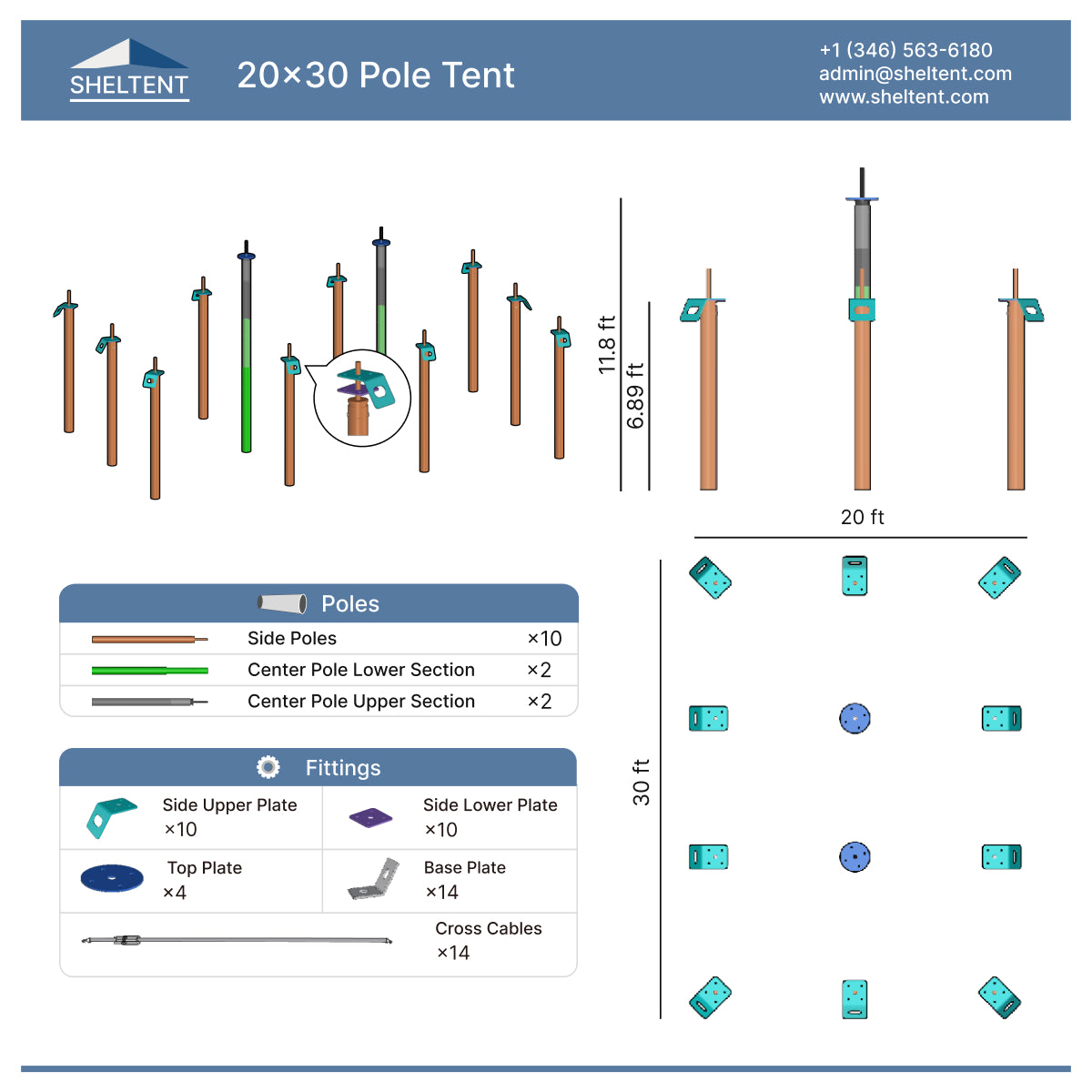 20x30 Pole Tent View