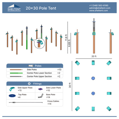 20x30 Pole Tent View