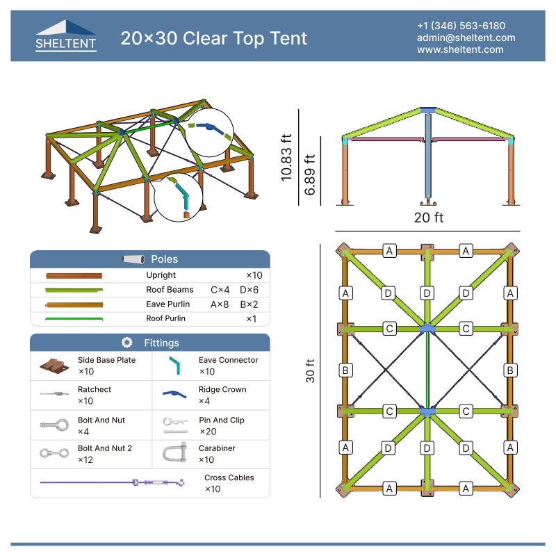 20x30 Clear Top Tent