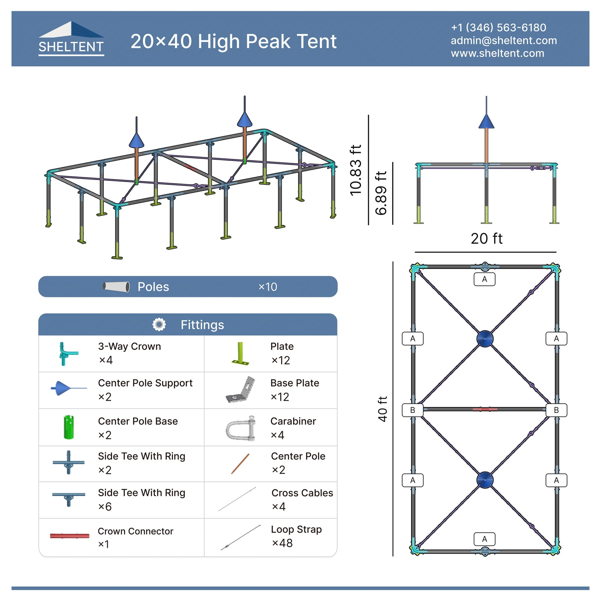 20x40 High Peak Tent View