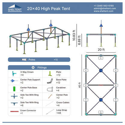 20x40 High Peak Tent View