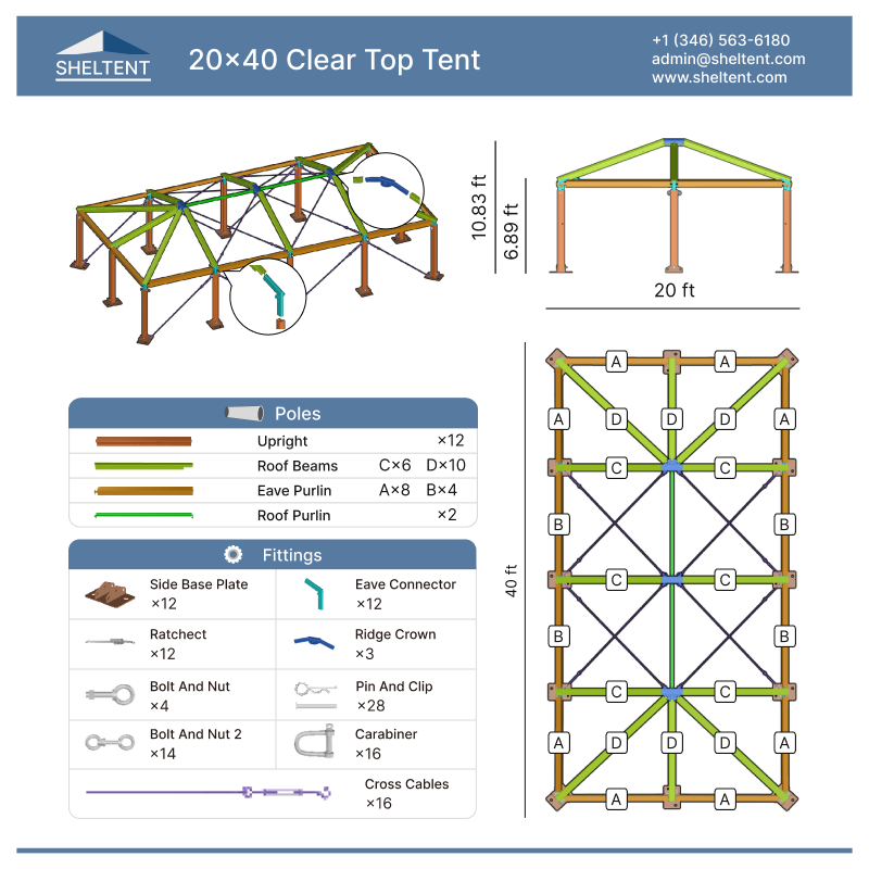 20x40 Clear Top Tent