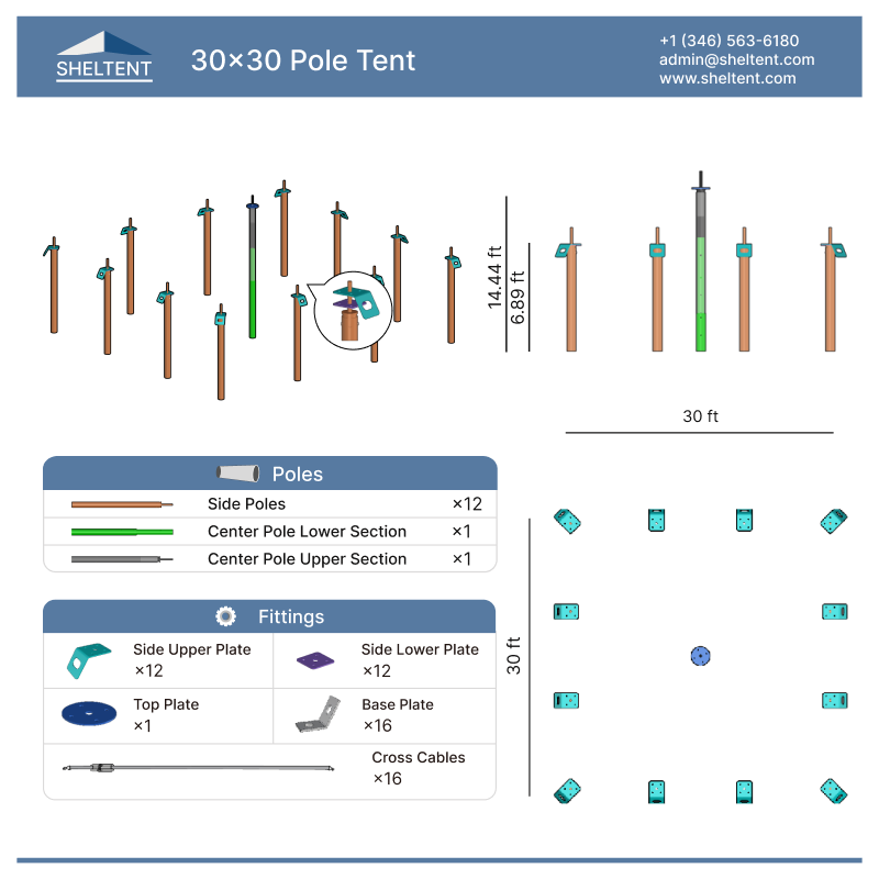 30x30 Pole Tent