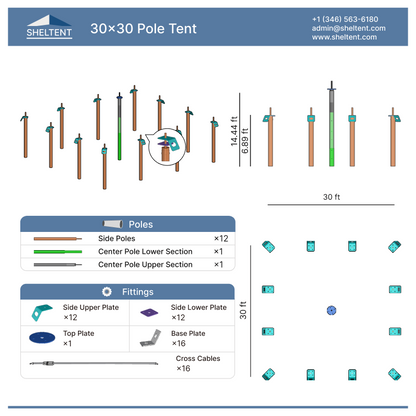 30x30 Pole Tent