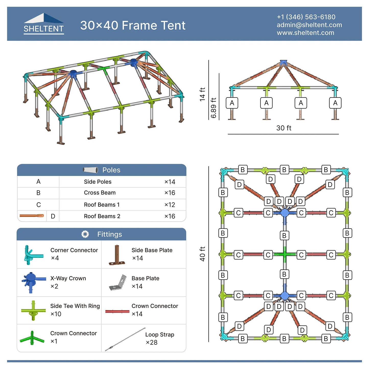 30x40 Frame Tent View