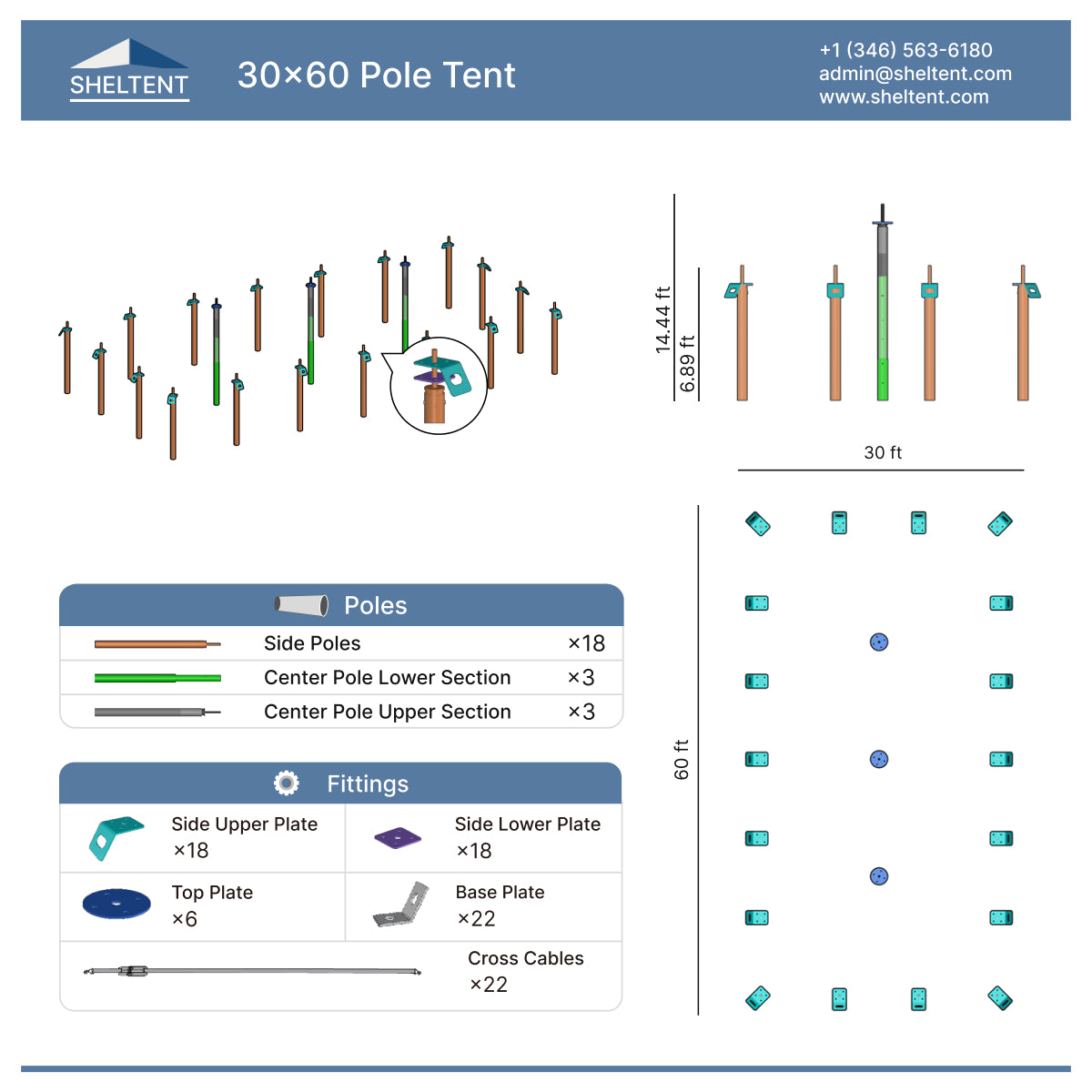 30x60 Pole Tent View