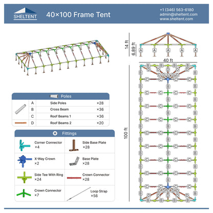 40x100 Frame Tent View