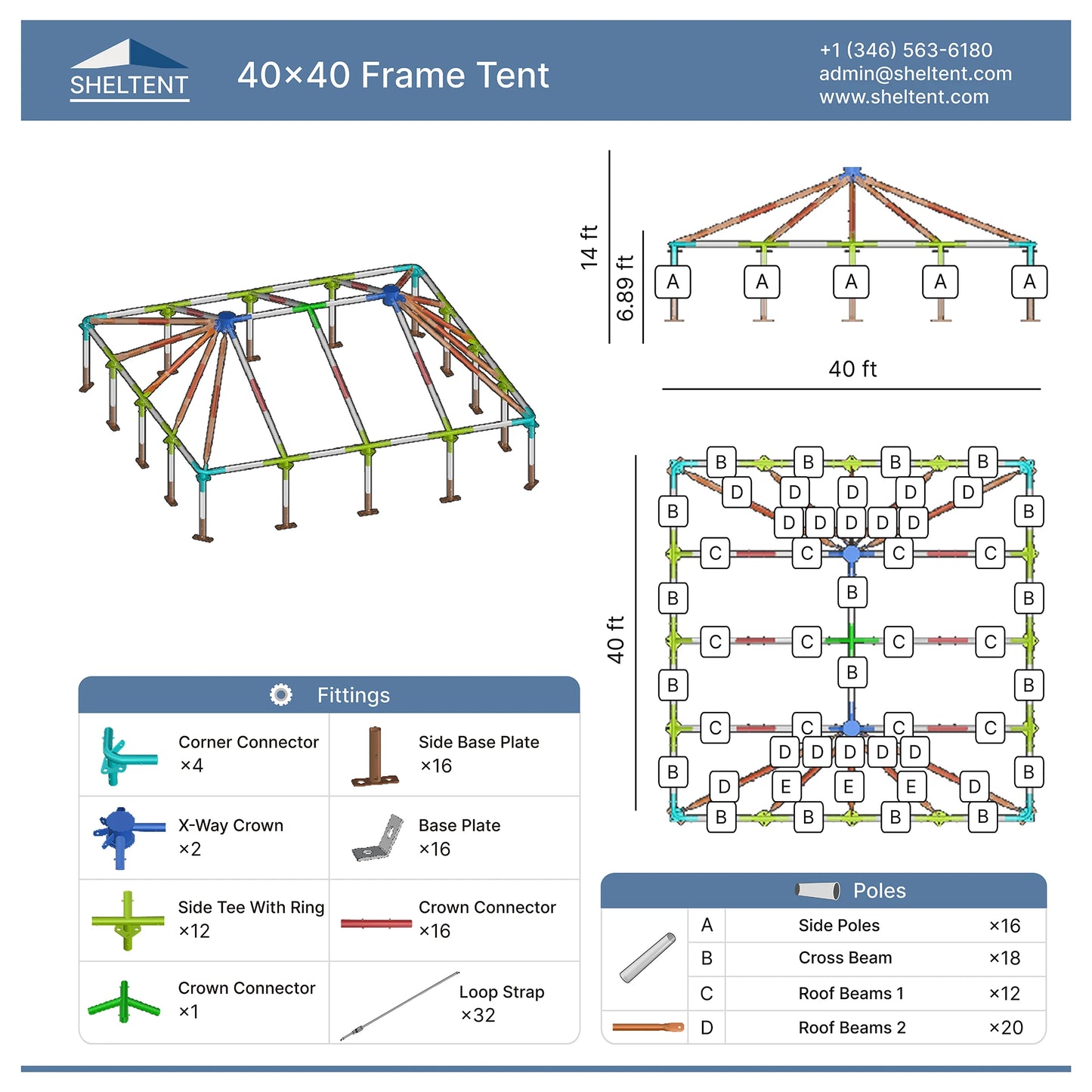 40x40 Frame Tent View