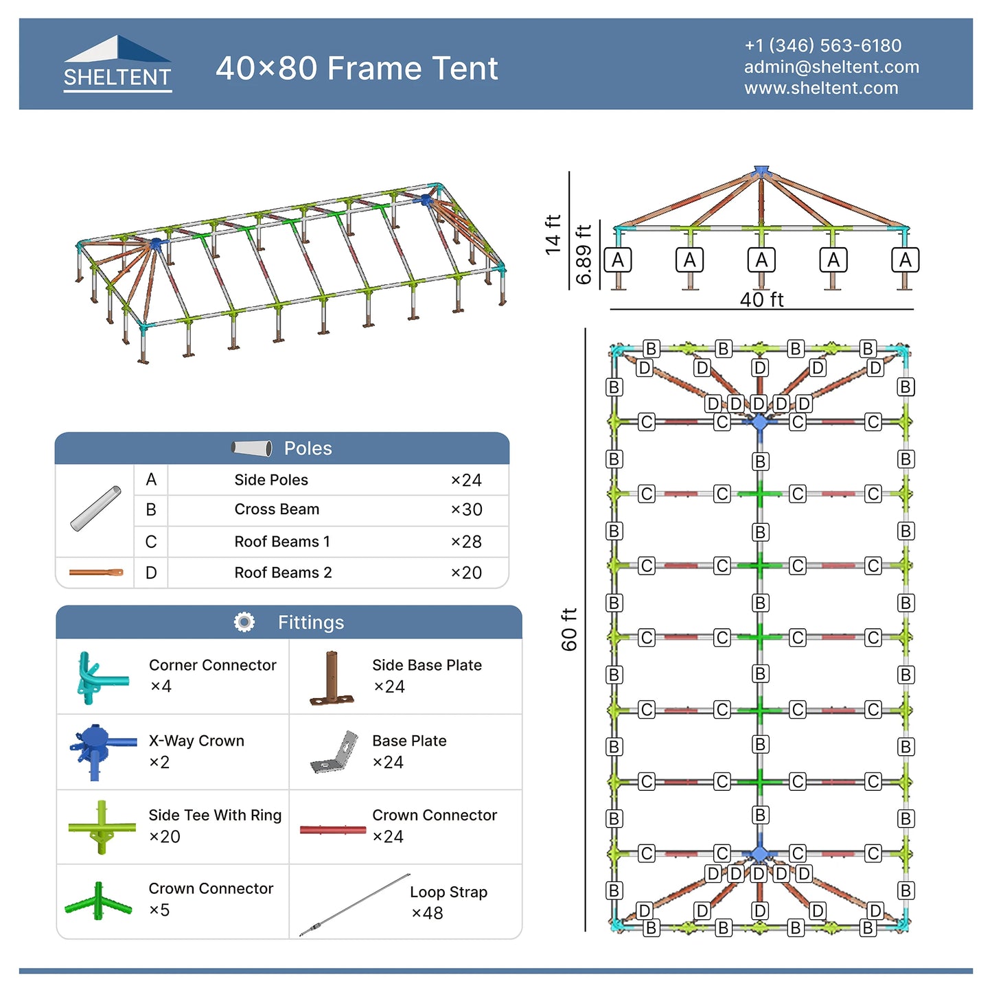 40x80 Frame Tent View