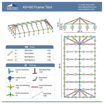 40x80 Frame Tent View